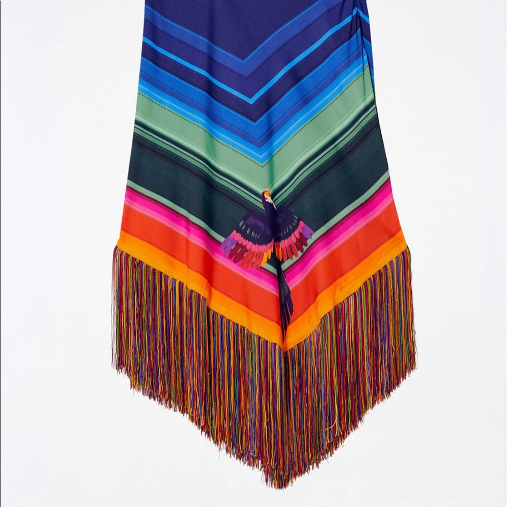 🎄 FARM Rio Rainbow Macaws Scarf Midi Skirt - Picture 12 of 15